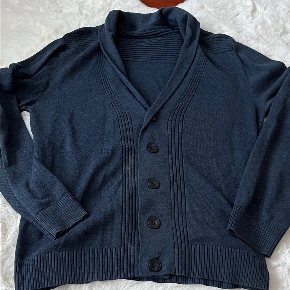 RW&CO. Dark Blue Shawl Collar Cardigan
